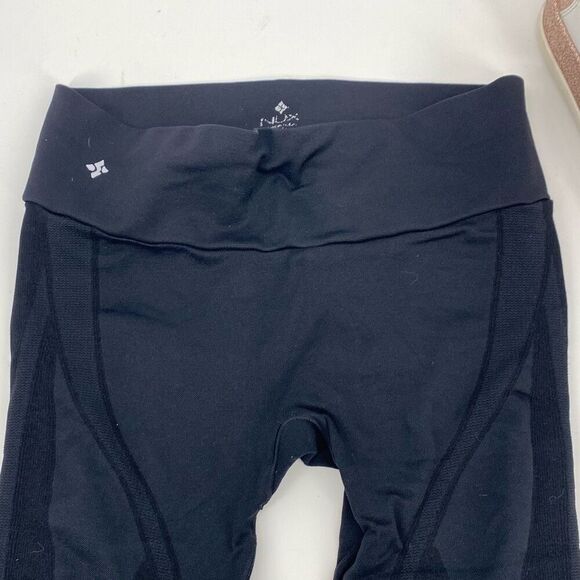 Nux Shapewear Perforated Capri Stretch Compression Tights Legging Mid-Rise Black - Picture 3 of 8